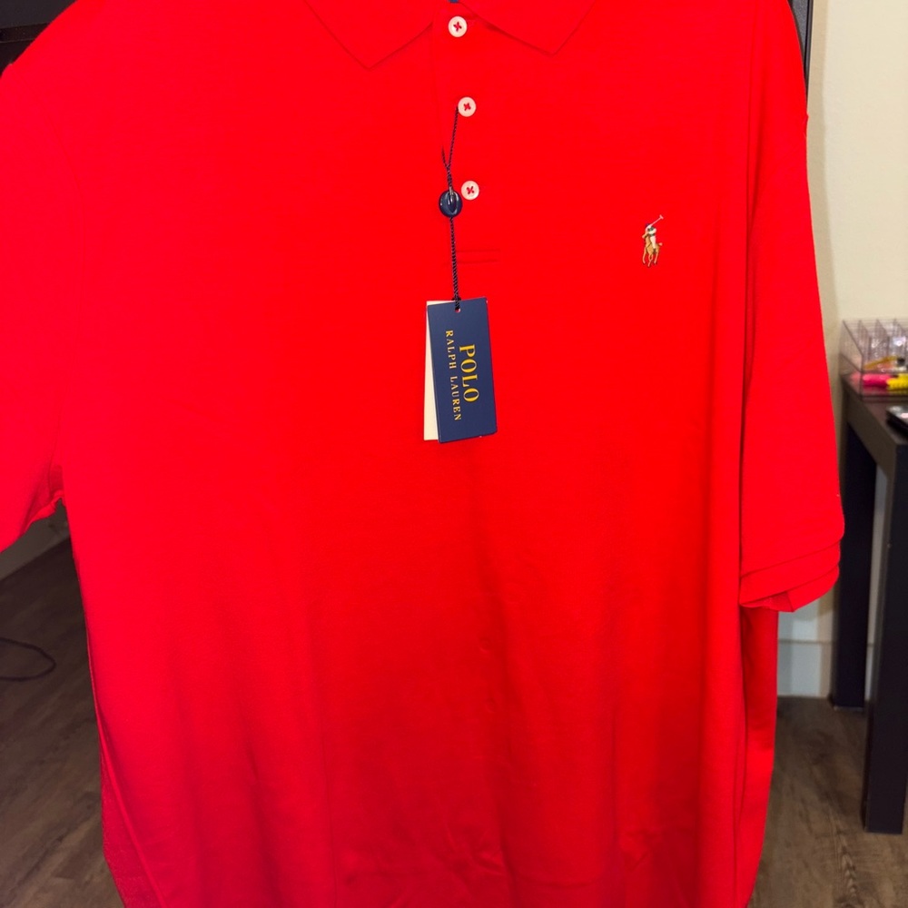 Ralph Lauren Men's Bright Red Polo Shirt